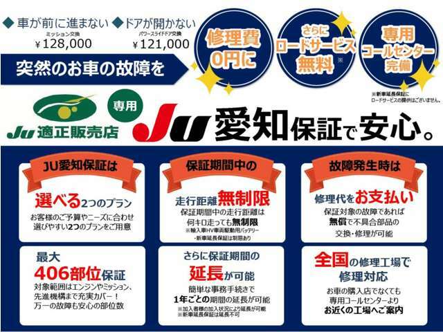 Aプランのイーパーツで安心のJU愛知保証！12ヶ月・走行無制限！！　ライトプランを付けてのお渡しになります。