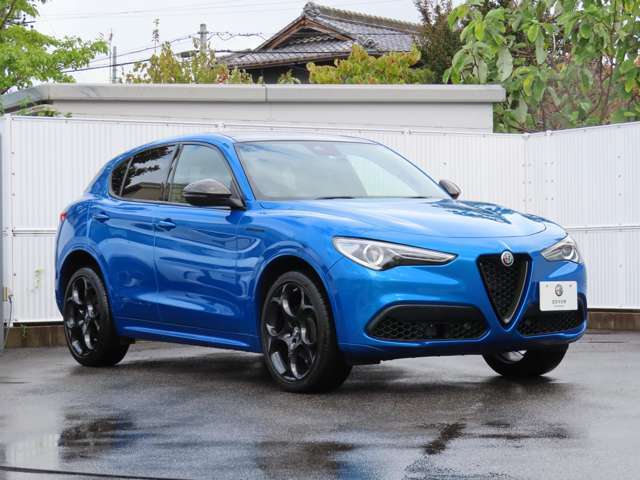 フロントグリルのトライロープ（三つ葉）がAlfa　Romeoの伝統を継承、”　走り“のDNAを受けつぐ唯一無二のSUVであることを強調してます