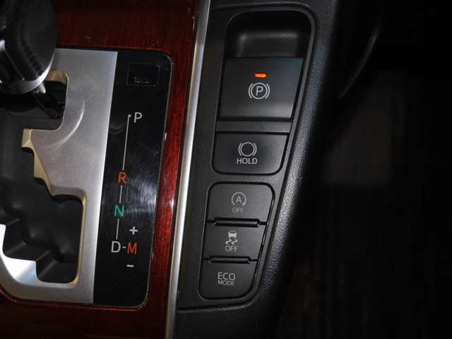 電動パーキングブレーキ/ブレーキホールド/アイドリングストップOFF/VSC　OFF/ECOモード
