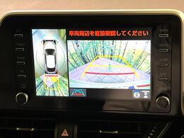 【パノラミックビューモニター】専用のカメラにより、上から見下ろしたような視点で360度クルマの周囲を確認することができます☆死角部分も確認しやすく、狭い場所での切り返しや駐車もスムーズに行えます。