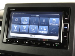 ギャザズメモリーナビ（VXM-224VFi）を装着しております。AM、FM、CD、DVD再生、Bluetooth、音楽録音再生、フルセグTVがご使用いただけます。