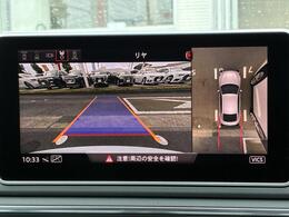 ●サラウンドビューカメラ『車両の4つのカメラから得た映像を合成し、上空から眺めているような映像をモニターに映し出します。車両周辺の歩行者や障害物などの発見に役立ちます。』