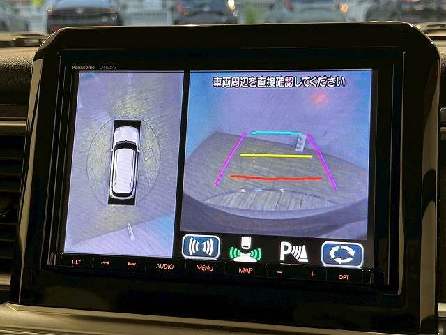 【アラウンドビューモニター】全周囲カメラで危険察知。狭い駐車場でも安心して駐車できますね。