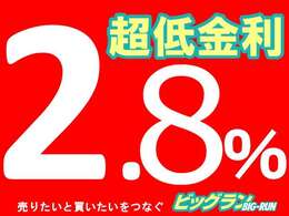 ★期間限定★当社オートローンが金利2.8％でご利用いただけます。支払い回数は最長96回迄OK♪頭金、ボーナス払い無しでもご利用いただけますし、繰り上げ返済も可能なプランとなっております♪