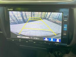 【バックカメラ】駐車時に後方がリアルタイム映像で確認できます。大型商業施設や立体駐車場での駐車時や、夜間のバック時に大活躍！運転スキルに関わらず、今や必須となった装備のひとつです！