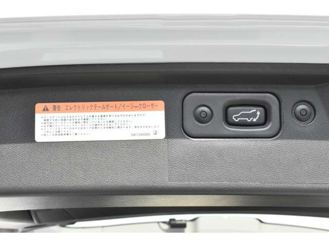 セーフティー機能付きエレクトリックテールゲートは運転席からのスイッチ操作やリモコンで自動開閉が可能です☆障害物に当たると自動的に反転する安全機能も付いてます♪