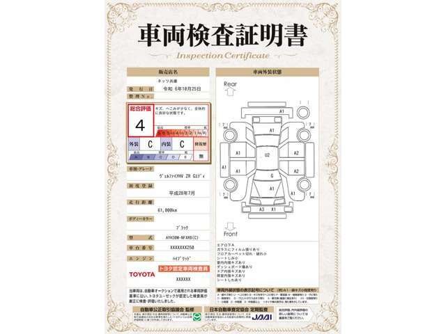 クルマに詳しくない方にも安心していただけるよう点数表記しております☆