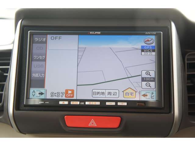 イクリプス製の簡素なメモリーナビゲーション装着されております。ワンセグTV視聴可能です。