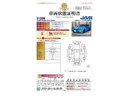 【車両状態証明書】修復歴や板金塗装跡の有無はもちろん、車両図を見ながら傷や凹みも実車で確認でき安心してご購入いただけます。
