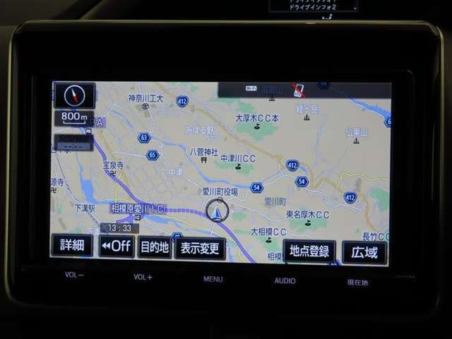 トヨタ純正ナビ装備！地図描写は文字も道もクリアで見やすく、滑らかに表示します。これさえあればもう道に迷わないですみますね♪フルセグで地上波デジタル放送TVもバッチリ綺麗に見れちゃいます♪