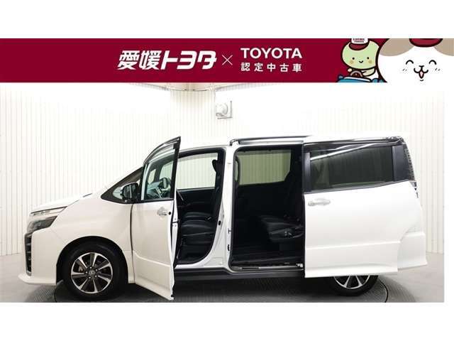 両側パワースライドドア付きだから、狭い駐車スペースなどでの 乗り降りラクラク！小さなお子さまのいるご家庭には嬉しい装備。