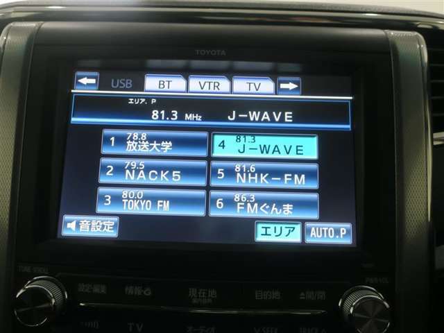 AM/FMラジオ　CD/DVD再生　フルセグTV　Bluetoothオーディオ　カーナビは当時流行ったMOPナビでございます＾＾