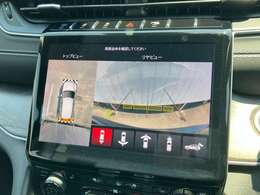 【全周囲モニター】を装備しております。全周囲カメラで危険察知。狭い駐車場でも安心して駐車できますね。