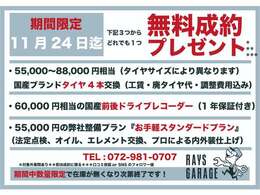 レイズガレージキャンペーン開催中です。早かれ遅かれ買うならこれを使わなきゃ損です！！