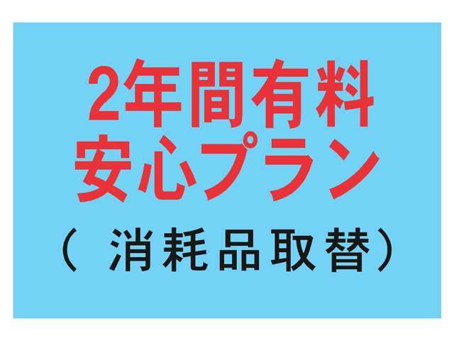 2年間安心プランが別途有料にてあります、納車前無料メンテナンスでの作業にプラスしてアイドリングストップの車のバッテリー　ファンベルト　エヤコンベルトなどの取り換えが有料にてあります