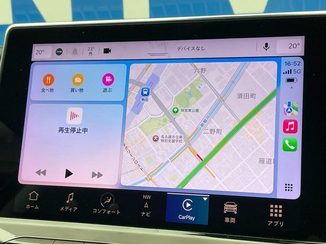 ●Apple　Car　Play：スマホとの有線接続で、ナビ・オーディオ再生などスマホのアプリ機能が画面でも使える便利機能です！