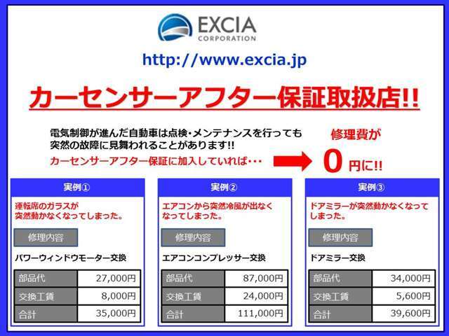 カーセンサーアフター保証。1年間・走行距離無制限保証！修理金額・回数制限なし！免責期間なし！保証範囲「237点」を誇り、故障発生の多い電気系統部品までも対応！全国のディーラー・提携工場で修理が可能！