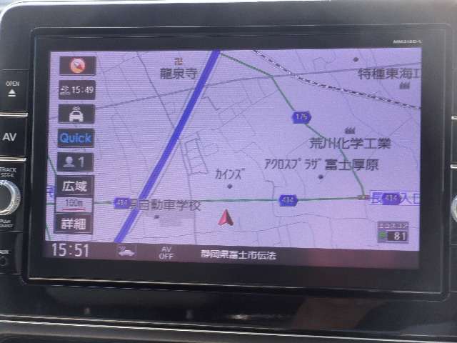 ナビゲーションです。もう道に迷うことも無いかも？是非、遠出や旅行へ！