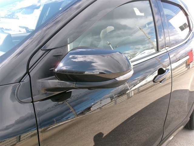 ターンランプ付きドアミラーはデザインだけでなく、他のドライバーや周囲の歩行者にもわかり易く視認性も十分な装備です。