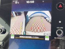【フロント＆サイド＆バックカメラ】ドライバーから見にくい死角部分を映像で確認できるカメラを各所に装着。見通しがきかない場所や住宅密集地などを運転することが多い人におすすめの安心装備です。
