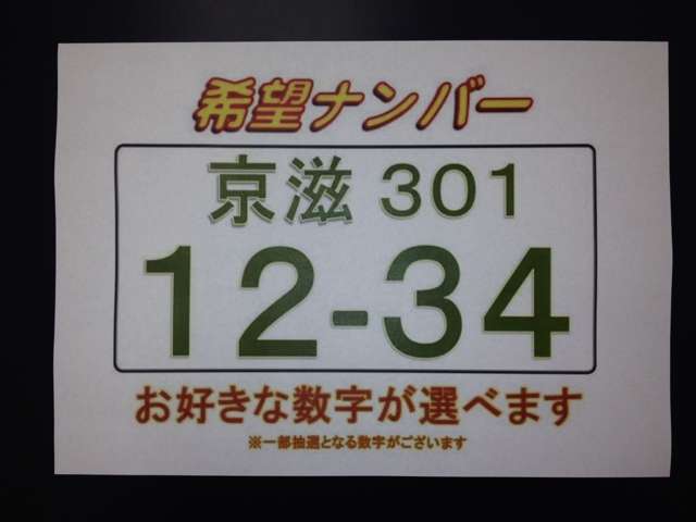 ご希望のナンバーを申請致します。