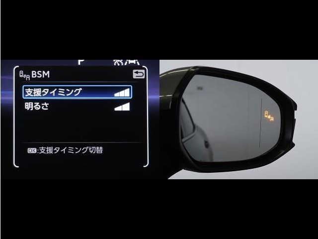 左右後方から接近してくる車両を検知しドアミラー内のインジケーターで知らせてくれます。