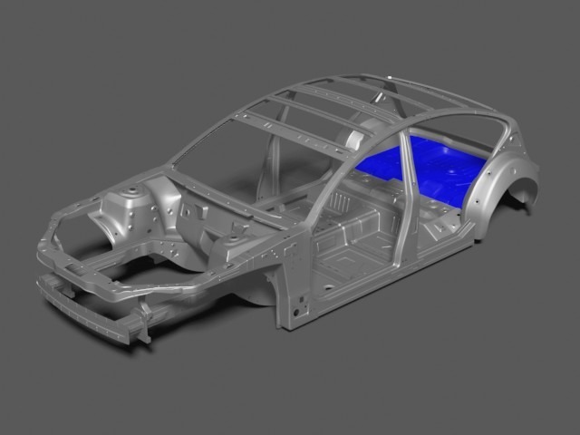 こちらは基本的な車両のレントゲン画像です。赤い部分は交換箇所、青い部分は鈑金箇所です。当店自慢の鈑金職人による作業でお車の安全に全力を尽くしております！詳しくはスタッフまで！！！