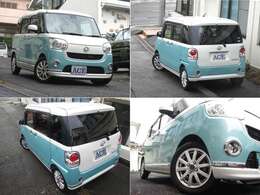 可愛いパールホワイト×ファインミントMツートーン☆社外AW付♪嬉しい両側電動スライドドア☆衝突回避支援ブレーキ/誤発進抑制機能(前後)/車線逸脱警報☆