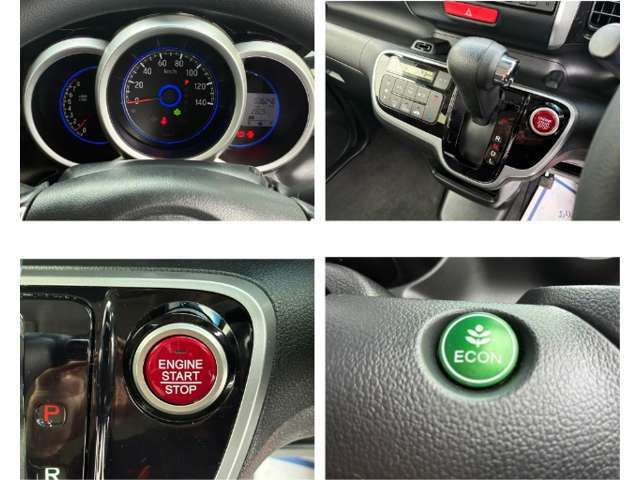 運転席から手の届く範囲に、様々な操作スイッチが整然と並びます。
