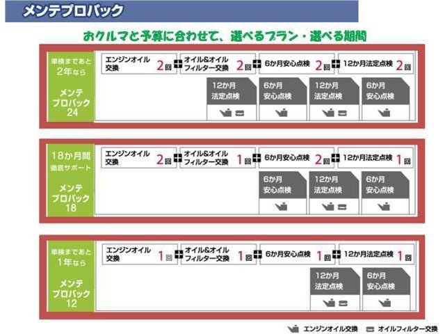 ガソリン車はオイルやオイルフィルター交換。100％電気自動車(EV)はEVならではの診断を実施。これらの作業を一定期間おトクな定額料金でお引き受けする安心のサポートプランです。