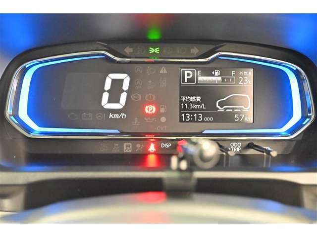 先進的なディスプレイ表示のスピードメーター。