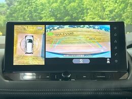 【アラウンドビューモニター】専用のカメラにより、上から見下ろしたような視点で360度クルマの周囲を確認することができます☆縦列駐車や幅寄せ時に活躍してくれます♪