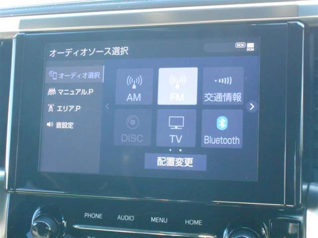 AM・FM・フルセグTV・bluetoothにオプションのCD・DVDプレーヤーも付いてます(^^♪