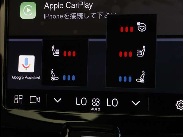 Google搭載によりさまざまな機能をハンズフリー操作できます。フロントにはシートヒーター＆シートエアコン、ステアリングホイールヒーターを装備！北欧スウェーデン発祥のブランドならではのオプションです。