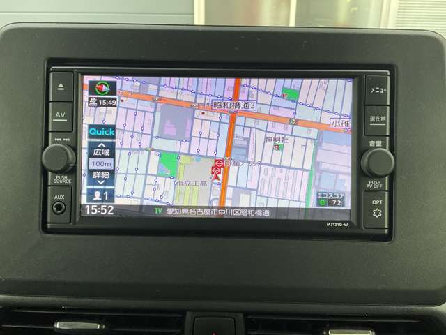 純正メモリーナビゲーションです。充実したAV機能に加え、ルート探索のクオリティも向上しています。