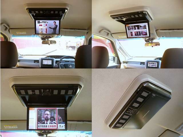 社外パイオニア製10.2型フリップダウンモニター！！後部座席でTVやDVDの視聴が可能です！！