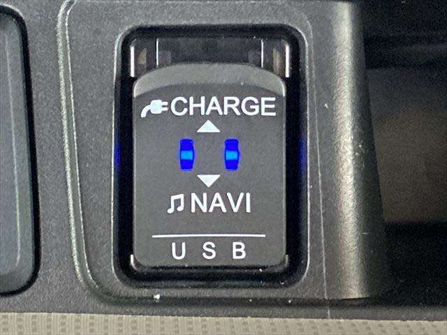 USBポートは充電用とオーディオ用の2つ用意されています。