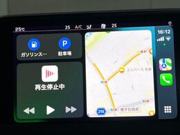 ●Apple　Car　Play：スマホとの有線接続で、ナビ・オーディオ再生などスマホのアプリ機能が画面でも使える便利機能です！