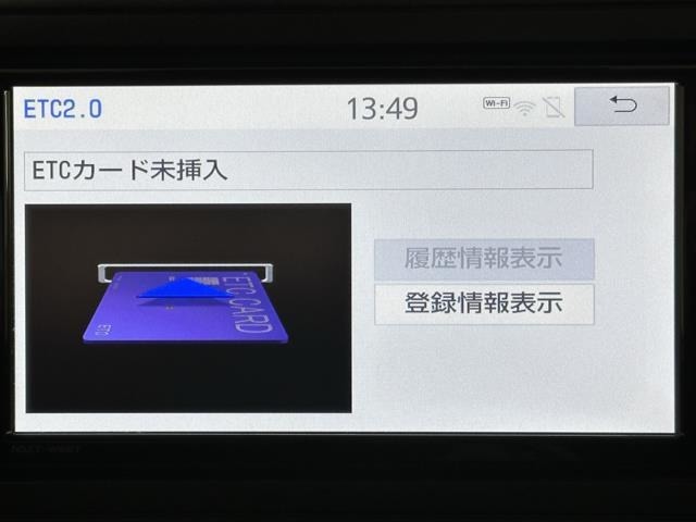 ナビ画面に連動したETCを装備しています。　過去に利用した利用料金も一目で分かって、とっても便利です。　ETCの抜き忘れ、挿し忘れも警告してくれるので安心ですね。