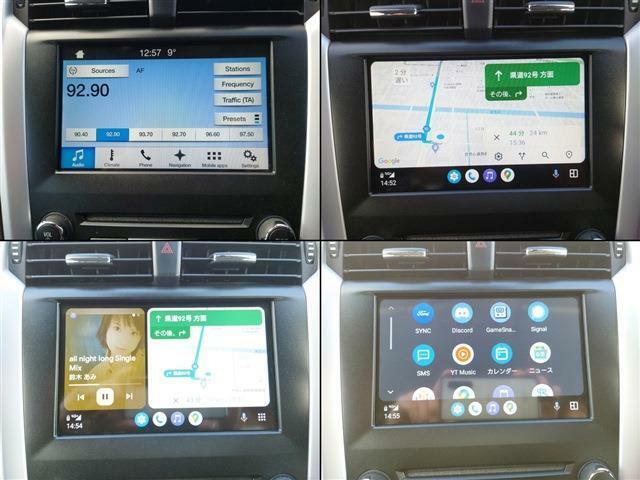 機能的なデザインのセンターパネルにはSYNC3のタッチ画面がついており、スマートフォン等のデバイスとリンクさせることにより日本語のナビアプリを表示することが出来ますBluetoothオーディオにも対応