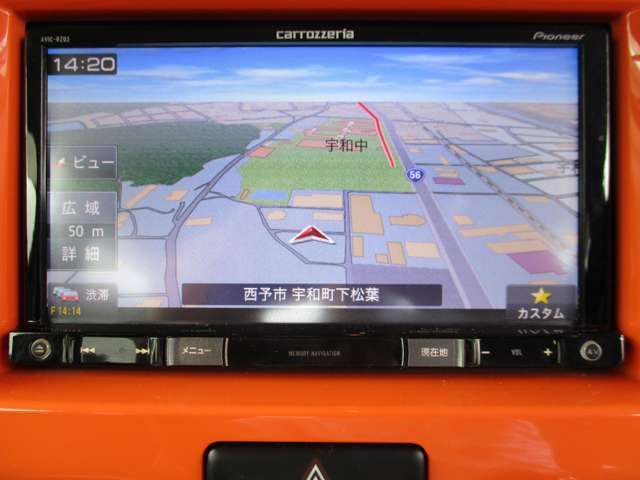ナビが付いています。カメラ・モニター類の追加取り付けもご相談ください。