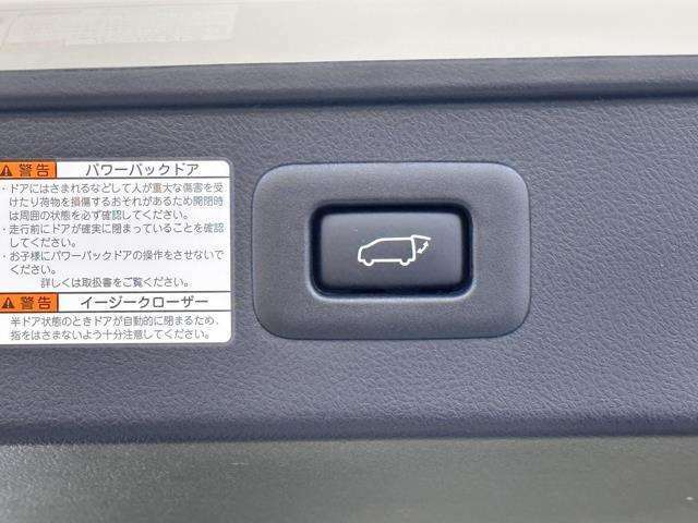 電動式バックドアです。　荷物を持ったままでもボタン一つで自動的に開け閉めできるので便利ですよ。　挟み込み防止機能も付いていますのでお子様の手や荷物を挟み込むのを防いでくれますよ。