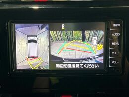 【パノラミックビューモニター】専用のカメラにより、上から見下ろしたような視点で360度クルマの周囲を確認することができます☆死角部分も確認しやすく、狭い場所での切り返しや駐車もスムーズに行えます。