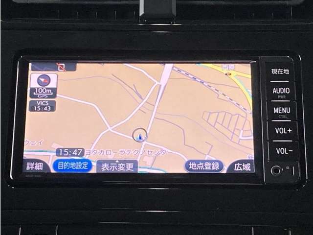 ナビ付きです。目的地を設定すれば、初めての場所でも簡単に行くことが出来ます。