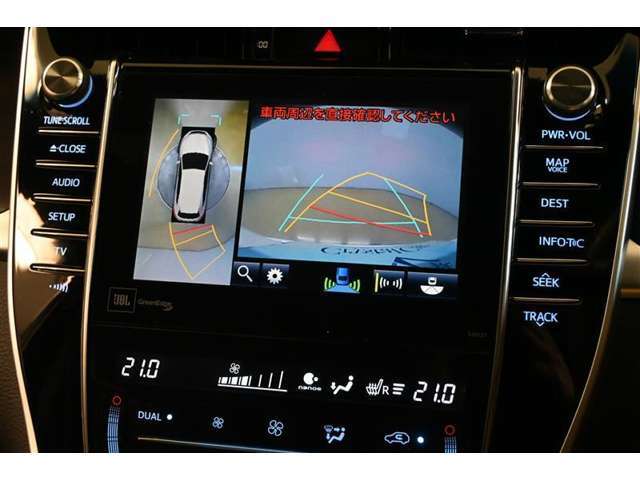 パノラミックビューモニターでクルマの周囲の確認が出来て安心です。