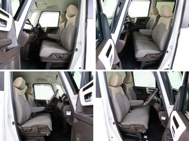大柄な人でも不満の無いよう設計したフロントベンチシート。運転席は高さ調整もついており小柄な方でも視界良好です。このN-BOXのシートはへたりもなく良好です。