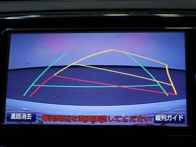 カーナビ画面で後方確認ができるバックモニター付き！