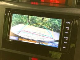 【バックカメラ】駐車時に後方がリアルタイム映像で確認できます。大型商業施設や立体駐車場での駐車時や、夜間のバック時に大活躍！運転スキルに関わらず、今や必須となった装備のひとつです！
