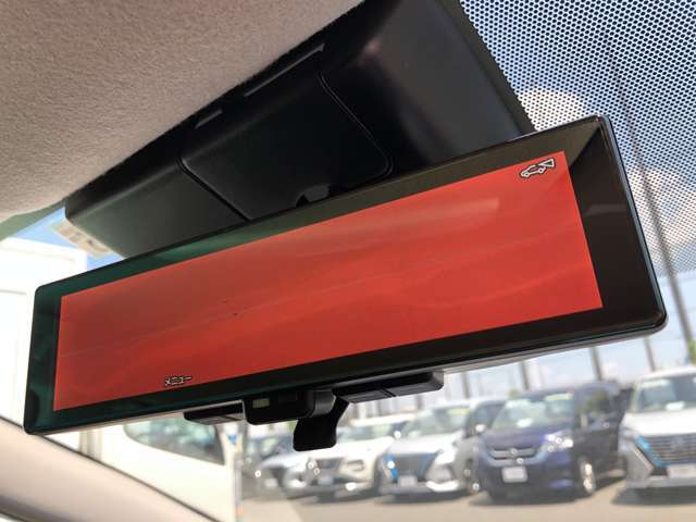 インテリジェントル-ムミラ-付です。切り替えレバーで車両後方の映像をミラーに映し出すので車内の状況や天候に左右されず、とっても見やすいです！