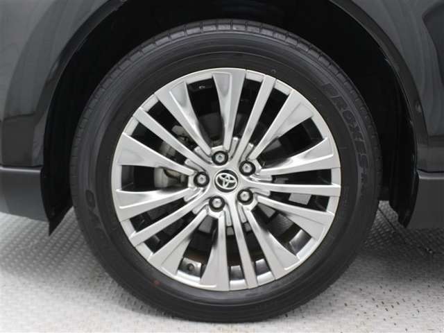 高輝度シルバー塗装された19インチアルミホイールが装着されています。タイヤサイズ225/55R19